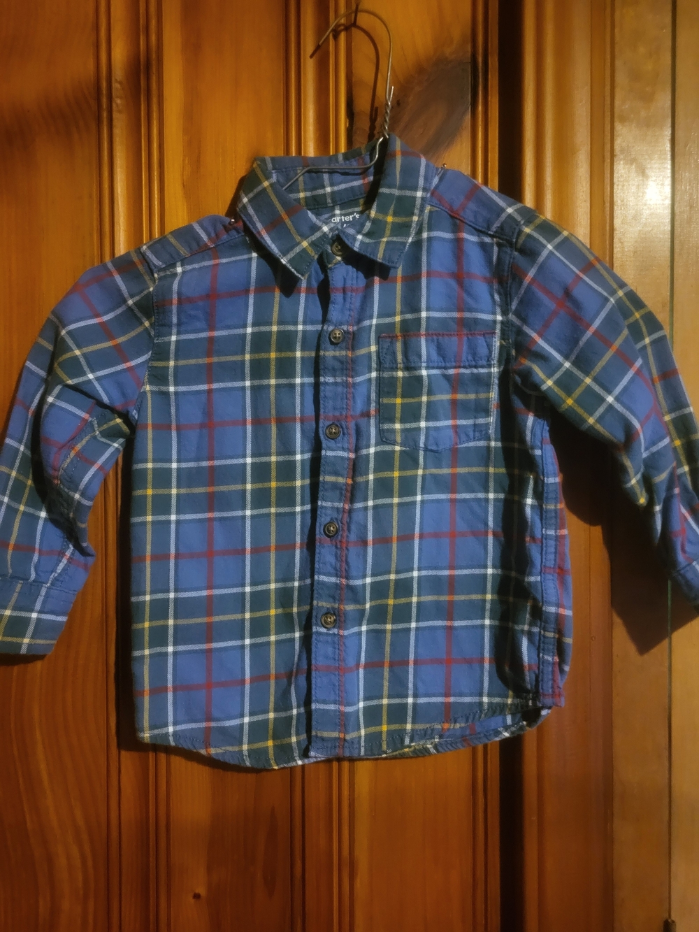 Carter's Blue Plaid Long-Sleeve Button-Down Shirt